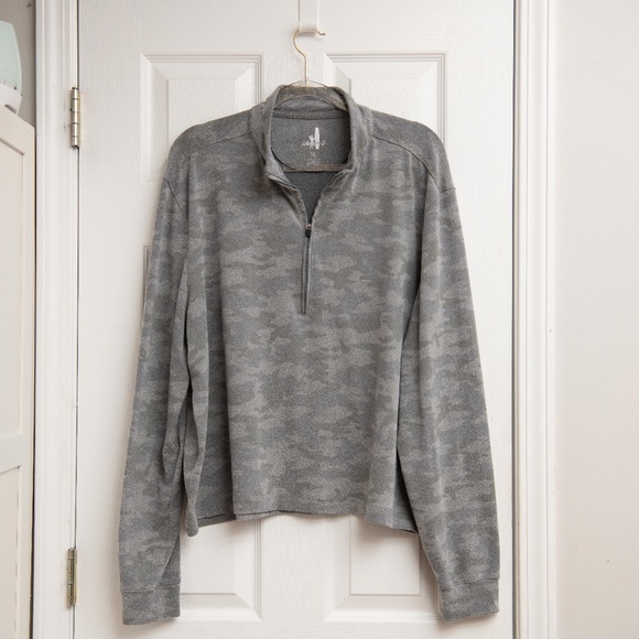 Johnnie-O Performance Microfleece Pull Over 1/4 Zip SOFT Camo Print UNISEX Sz XL - Picture 1 of 5